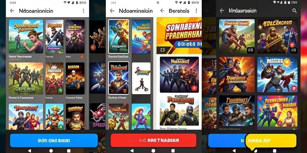 Screenshot menunjukkan berbagai mode permainan yang ditawarkan.