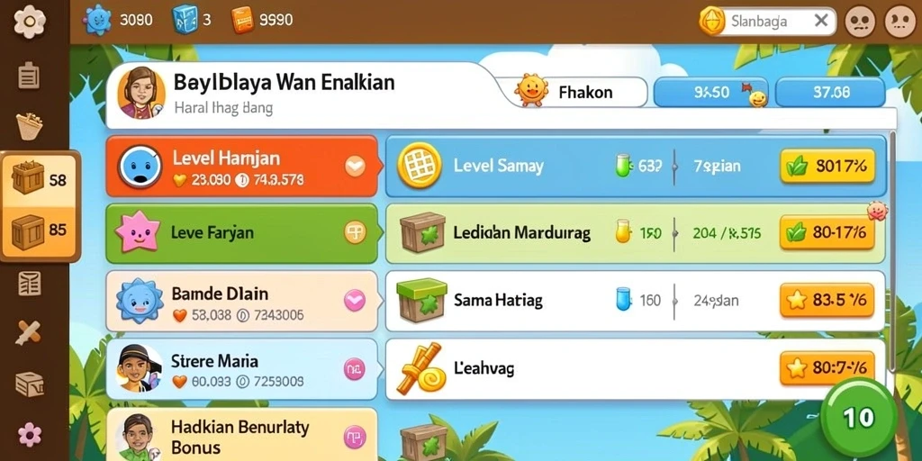 Berbagai tantangan yang membuat permainan semakin menarik.